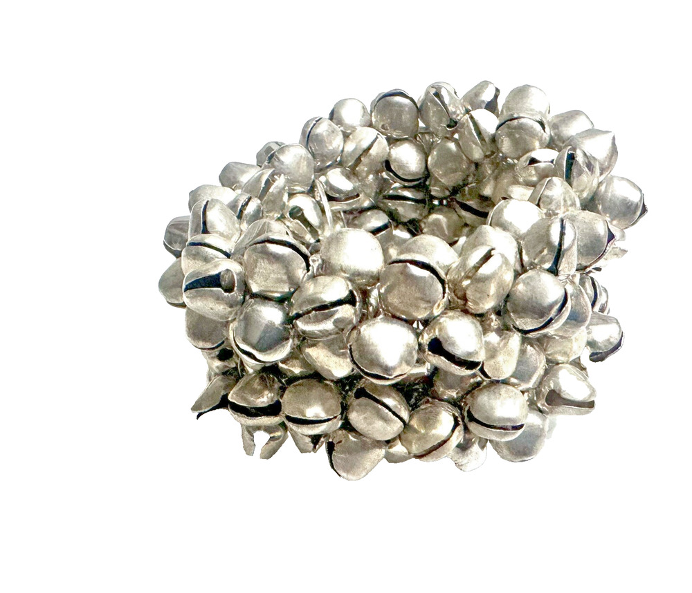 KIM SEYBERT SET OF 3 SILVER JINGLE BELLS NAPKIN RINGS NEIMAN MARCUS